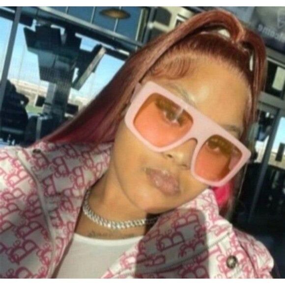 Ladies Pink Oversized Sunglasses main image 6